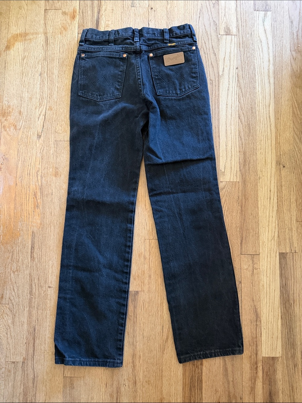 VTG Wrangler Classic Western 90s Black Cowboy Cut Straight Leg Jeans 29x32